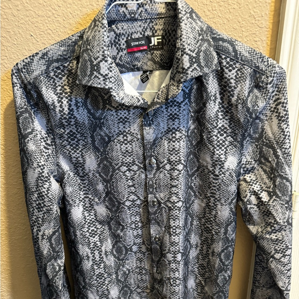 COPY - JF J.Ferrar Slim Men's Point Collar Long Sleeve Fabric Dress Shirt